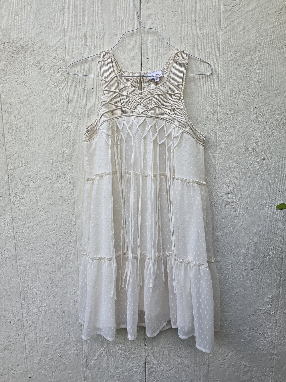 Shyanne County Tassle Crochet Dress Cottagecore Farmhouse Medium Bohimian